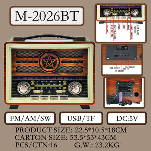 M-2026BT Meier Big Vintage Rechargeable Am <span class=keywords><strong>Fm</strong></span> Sw Portable <span class=keywords><strong>Radio</strong></span> Phillips en ont besoin - Product Image 6