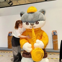 Chat géant gonflable personnalisé jouant du saxophone et faisant du DJ, mascotte de dessin animé gonflable réaliste, modèle d'animal gonflable de dessin animé
