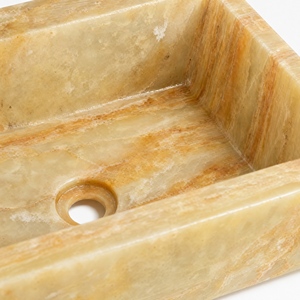 Poulars En gros Lavabo de luxe mural en pierre naturelle et pierre artificielle, avec piédestal, en marbre de jade - Product Image 4