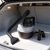 Aspirateur compact 12V avec logo personnalisé et cordon d'alimentation, idéal pour l'entretien régulier de l'intérieur des véhicules de trajets quotidiens
