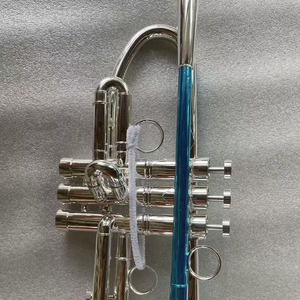 <span class=keywords><strong>Trompeta</strong></span> de Latón Amarillo de Alta Calidad <span class=keywords><strong>con</strong></span> Acabado Plateado, Afinación Bb, para Músico Profesional - Product Image 4