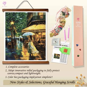 Kit de Peinture Diamant DIY Paysage Artistique avec Cadre 43x54cm, Perles Rondes, Strass en Cristal, Impression Rectangulaire - Product Image 4