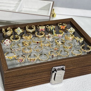 Bán buôn phụ nữ của Zircon Oxit Nhẫn, hình học Đá kim loại dát Nhẫn, đồ trang sức, màu sắc hỗn hợp Zircon pha lê Nhẫn - Product Image 5