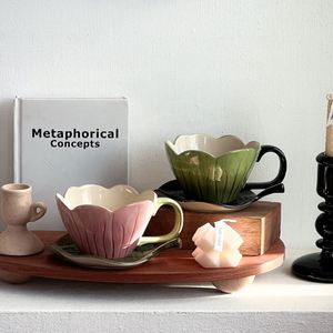 Japanese Kiln Change Hand Brew Coffee Cup & Saucer Vintage Ceramic Latte Art Cup Creative Niche American Afternoon <b>Tea</b> Cup - Product Image 1