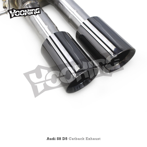 ท่อไอเสีย SS304 แบบเต็มระบบสำหรับ <span class=keywords><strong>Audi</strong></span> <span class=keywords><strong>S8</strong></span> D5 4.0T ปี 2020-2024 พร้อมวาล์วควบคุมเสียงแบบ Catback และเรโซเนเตอร์ หัวท่อไอเสียแบบสี่ทางออก - Product Image 3