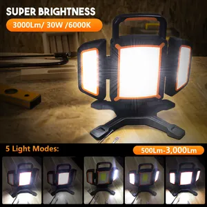 Portable Work Light 30W 3000 Lumen Work Lamp Handheld Battery Rechargeable Magnetic Base LED Work Light