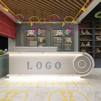 Bureau de réception moderne en bois écologique de luxe pour hôtel, spa, centre commercial, salle de sport, magasin et mobilier de bureau commercial