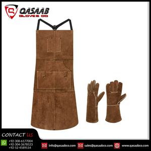 Delantales DE TRABAJO transpirables de cuero de vaca para hombres y mujeres con herramientas de 6 bolsillos resistentes al calor, delantal de soldadura resistente y duradero - Product Image 3