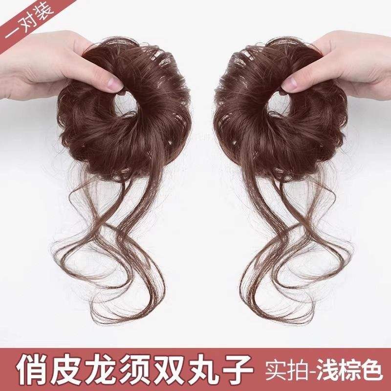 Playful and lively double buns [light brown]