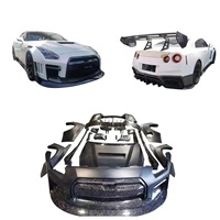 Kit carrosserie en fibre de carbone ROBOT pour Nissan GTR R35, comprenant pare-chocs avant et arrière, jupes latérales et capot, kit largeur de carrosserie Robot