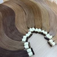 Vente en gros de cheveux humains russes vierges de qualité supérieure, 100 % non traités, alignés dans le sens de la cuticule, double épaisseur, extensiones de cheveux humains