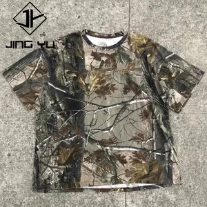 Fabricant de t-shirts personnalisés streetwear dtg sérigraphie camouflage homme 100% coton t-shirt hommes boxy camo t-shirt