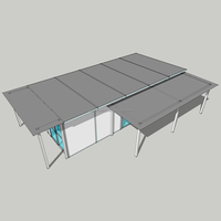 Maison préfabriquée moderne de 4 chambres à coucher avec 1 garage Caractéristiques imperméables pour salle de bain Supermarché Gym Cour Salle à manger Applications