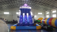 Glissière d'eau gonflable double de 18 pieds ou glissière d'eau gonflable de qualité commerciale sur mesure avec piscine pour enfants