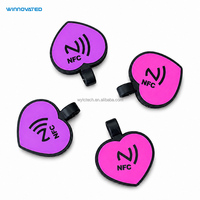 WINNOVATED Plaque d'identification pour chien RFID/NFC programmable 13,56 MHz, formes personnalisées, code QR unique, étanche à l'époxy pour l'identification des animaux de compagnie