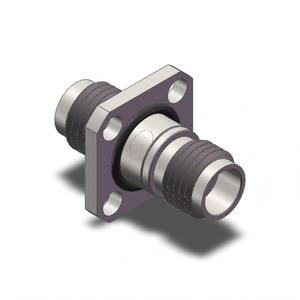 Adaptador ZCOM 2.4(<span class=keywords><strong>F</strong></span>)-2.4(<span class=keywords><strong>F</strong></span>) Hembra a Hembra de 2.4 Pulgadas con Brida de 4 Orificios, Bajo VSWR, Baja Pérdida de Inserción, Conector Coaxial RF de CC-50GHz - Product Image 2