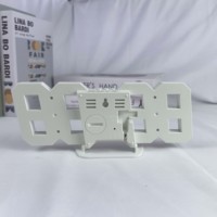 Horloge murale électronique numérique moderne flottante 3D à LED avec réglage de la luminosité, calendrier, alarme, fonction snooze, température, bureau, cuisine, maison