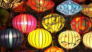 Colorful Decorative Hanging <b>Lanterns</b>, Traditional Vietnamese <b>Lanterns</b>, Silk <b>Lanterns</b> - Product Image 6