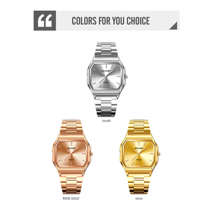 Montre analogique à quartz carrée pour homme en acier inoxydable, résistante à l'eau 3 ATM, style dessin animé, simple, élégante, pour affaires et extérieur, avec logo personnalisé - Product Image 2