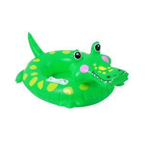 Bouée de natation en forme d'animal Lan Hua pour enfants, design crocodile vert avec poignée, aide à la flottabilité - Product Image 1