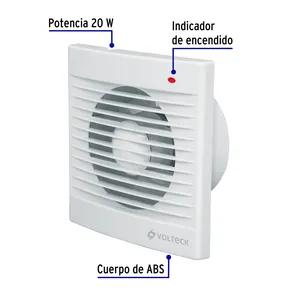 VOLTECK 5 'estrattore d'aria singola unità ventilatori bianchi in scatola - Product Image 2