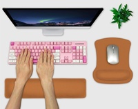Repose-poignets ergonomique en mousse à mémoire de forme en cuir PU de style anime personnalisé, forme carrée, pour clavier, idéal pour les cadeaux promotionnels de bureau