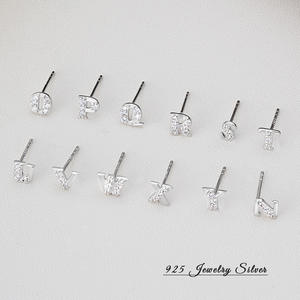DIY Wholesale 925 Sterling Silver Stud Boucles <span class=keywords><strong>d</strong></span>'oreilles <span class=keywords><strong>pour</strong></span> femmes Daily Wear Initial Letter Charming Letters Earrings 26 Letter Jewelry - Product Image 2