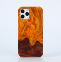 Coque de téléphone en bois de résine de nature véritable pour iPhone 13 étui en bois de résine mobile de protection