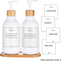 Bouteille de savon en plastique rechargeable avec pompe, 16 oz, sans BPA, distributeur de savon pour les mains, anti-fuite, réutilisable, conteneur de lotion liquide
