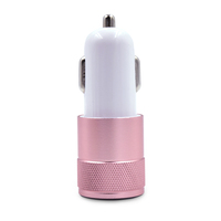 Meilleures ventes de chargeur de voiture USB en alliage d'aluminium 5V 2A Chargeur de voiture double USB portable pour téléphone portable