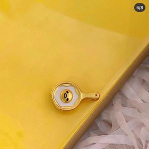 Cute Egg Pendant <b>Necklace</b> Gold Plated Zinc Alloy 3D Food Design For Women Gift Jewelry Fashion <b>Statement</b> Piece - Product Image 4