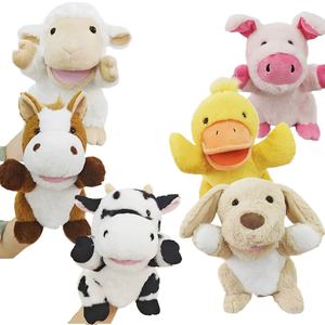 30 phim hoạt hình động vật rừng sang trọng con rối màu hồng lợn sư tử mẫu giáo tay con rối voi búp bê với PP bông điền loại chó - Product Image 4