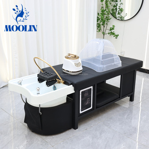 MOOLIN Poltrona Professionale per Lavaggio Capelli da Salone di Bellezza, Colore Personalizzabile, Lettino Massaggio Thai, Pelle PU, Terapia Acquatica Leggera - Product Image 4