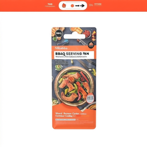 กระทะเสิร์ฟบาร์บีคิวพร้อมด้ามจับ แผ่นไม้สำหรับทำอาหารกลางแจ้ง - Product Image 2