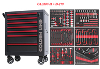 Coffret d'outils professionnels Goldenline CRV : clé à cliquet, tournevis, marteau, pinces