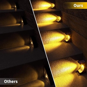 Luces Solares LED para Escalones Exteriores, IP65 Impermeables, Luz Blanca Cálida, Lámparas para Terraza y Escaleras de Jardín, Batería Monocristalina, Iluminación de Paisaje - Product Image 2