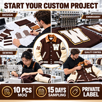 Veste universitaire personnalisée avec manches en cuir PU, étiquette tissée, broderie, étiquette suspendue, veste Letterman à marque privée, OEM