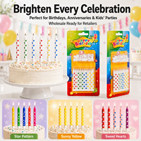 Lilin Ulang Tahun Grosir Lilin Panjang Berwarna Lilin Pelangi Polka Dot untuk Dekorasi Kue Perlengkapan Pesta Anak