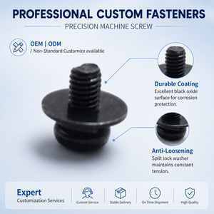 Tornillos SEMS de Cabeza Phillips de Acero al Carbono de Alta Resistencia de 1/4, 5/16 y <span class=keywords><strong>3</strong></span>/<span class=keywords><strong>8</strong></span> Pulgadas con Arandela Doble Preensamblada, Tornillos con Acabado de Óxido Negro - Product Image 1