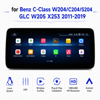 Écran tactile 12,3 pouces avec système d'exploitation Linux, CarPlay sans fil et Android Auto pour Mercedes-Benz Classe C W204/C204/S204 GLC W205 X253 (2011-2019)