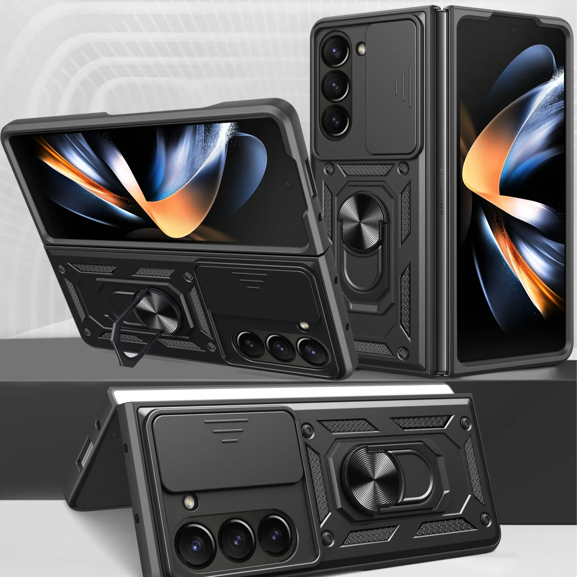 New Arrival Kickstand TPU PC Phone Case for Samsung Galaxy Z Fold 5 /Z Fold 4 Shockproof Phone Cover for Samsung Z Fold 5