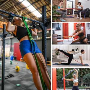 Bande de résistance élastique pour fitness, 2080 TPE, durable, entraînement complet du corps pour hommes et femmes, yoga, étirements, exercices - Product Image 4