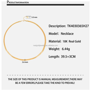 Collar de cadena grueso grande de moda genuino 18K oro sólido AU750 collar de oro amarillo regalo de lujo diseño Simple al por mayor - Product Image 5