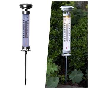 Thermomètre de jardin solaire LED personnalisable en plastique ABS avec piquet de sol, OEM pris en charge - Product Image 6