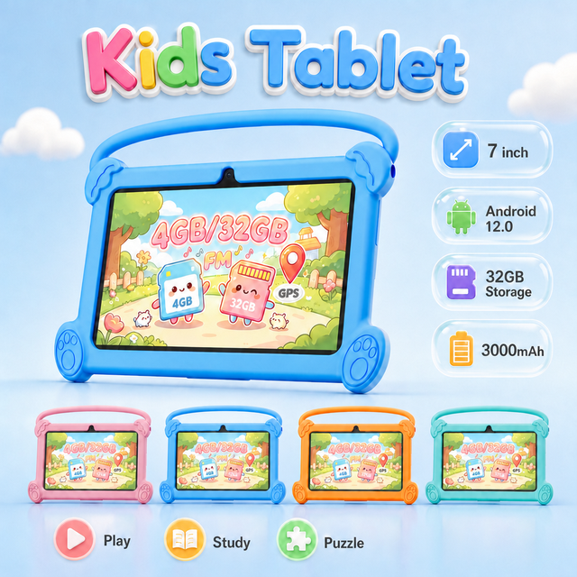 Hot Sale Learning Educational 7 Inch Tablets for Android System Children Playing Games Kids Tablet Pc 2+2GB Ram 32GB Rom