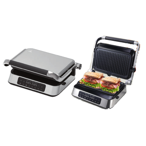 Griglia a Contatto con Display LCD a 4 Fette - Piastra Elettrica per BBQ e <span class=keywords><strong>Panini</strong></span> con Pannello Touch Screen Scaldavivande per Uso Domestico - Product Image 1