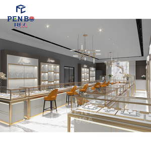 ตู้โชว์เครื่องประดับทองคำสุดหรู พร้อมไฟ LED ดีไซน์ภายในสวยงามสำหรับร้านขายเครื่องประดับ - Product Image 4