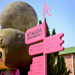 Panneau routier panoramique personnalisé, signalisation de sol en métal, peinture de cuisson, signalisation rapide de style minimaliste - Product Image 6