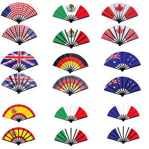 Éventails en plastique personnalisés par transfert thermique, drapeaux nationaux et emblèmes, pour souvenirs de <span class=keywords><strong>voyage</strong></span>, fêtes et matchs de football (vente en gros) - Product Image 1