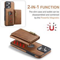 Nouvel étui portefeuille en cuir d'affaires de luxe avec porte-cartes Coque magnétique détachable pour iPhone 15 16 Pro Max couverture pour hommes